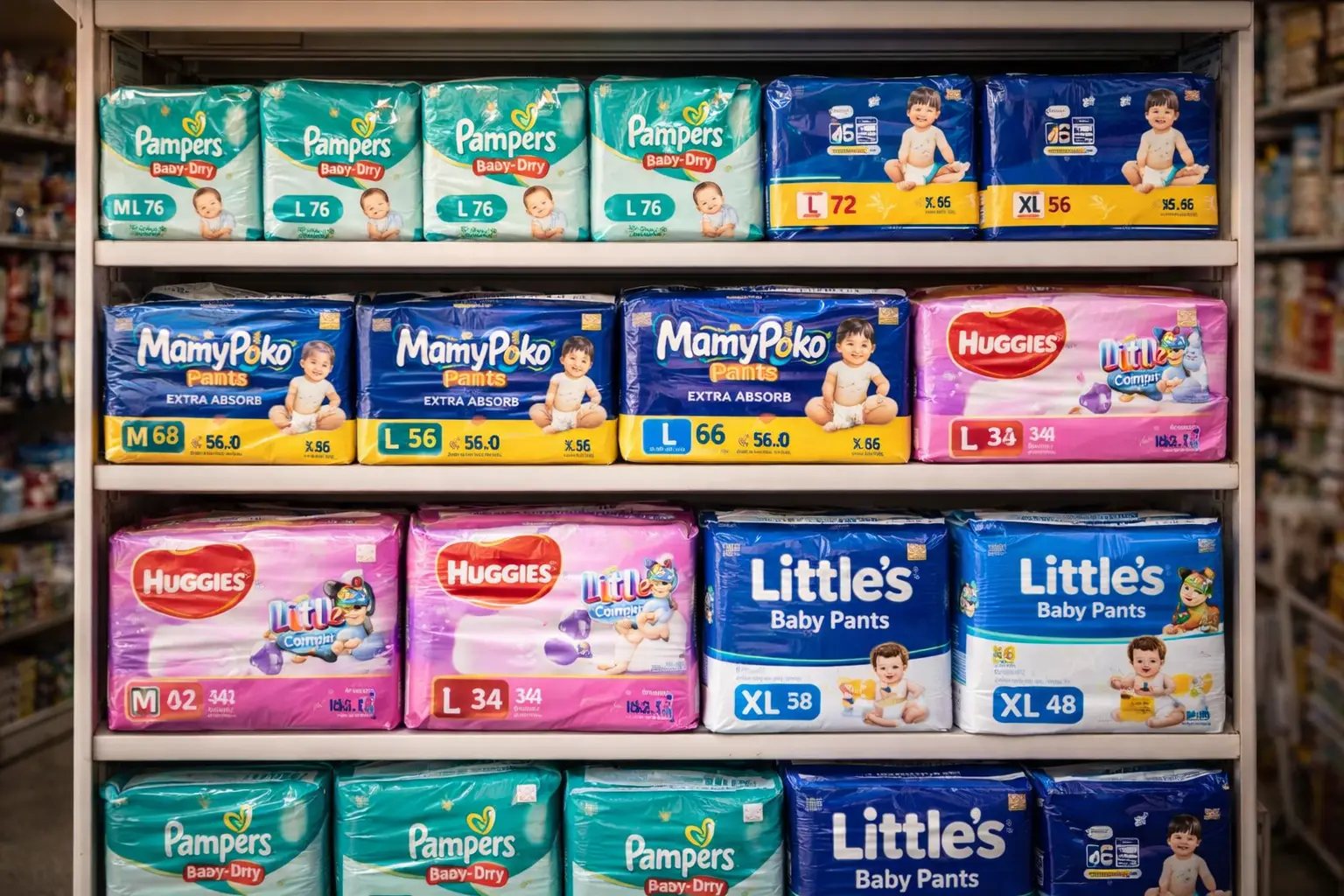Baby diaper retail distribution